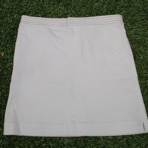 Lilly Pulitzer White A-Line Skirt with Pink & Green Waistband Stripes